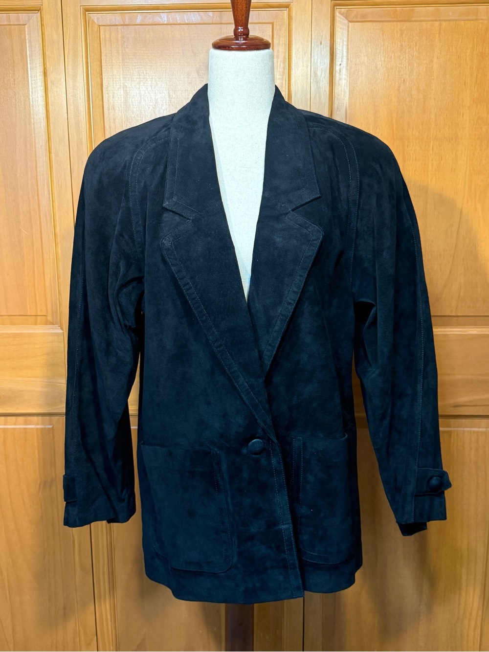 Vintage Spiegel Toffs Deadstock Black Suede Single-Button Blazer Jacket